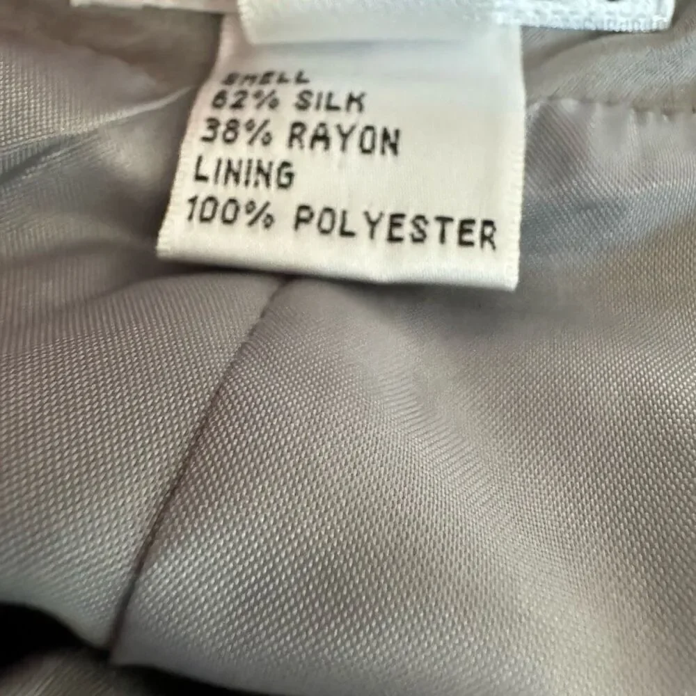 Talbots vintage satin silk blend straight leg lined pants gray size 4P